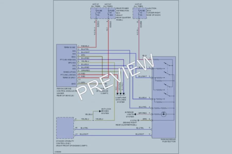 2010 BMW X6 Shift Interlock wiring diagram preview