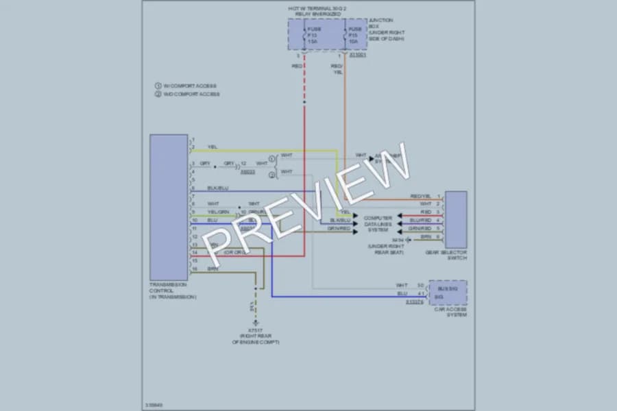 2010 BMW X6 Transmission wiring diagram preview