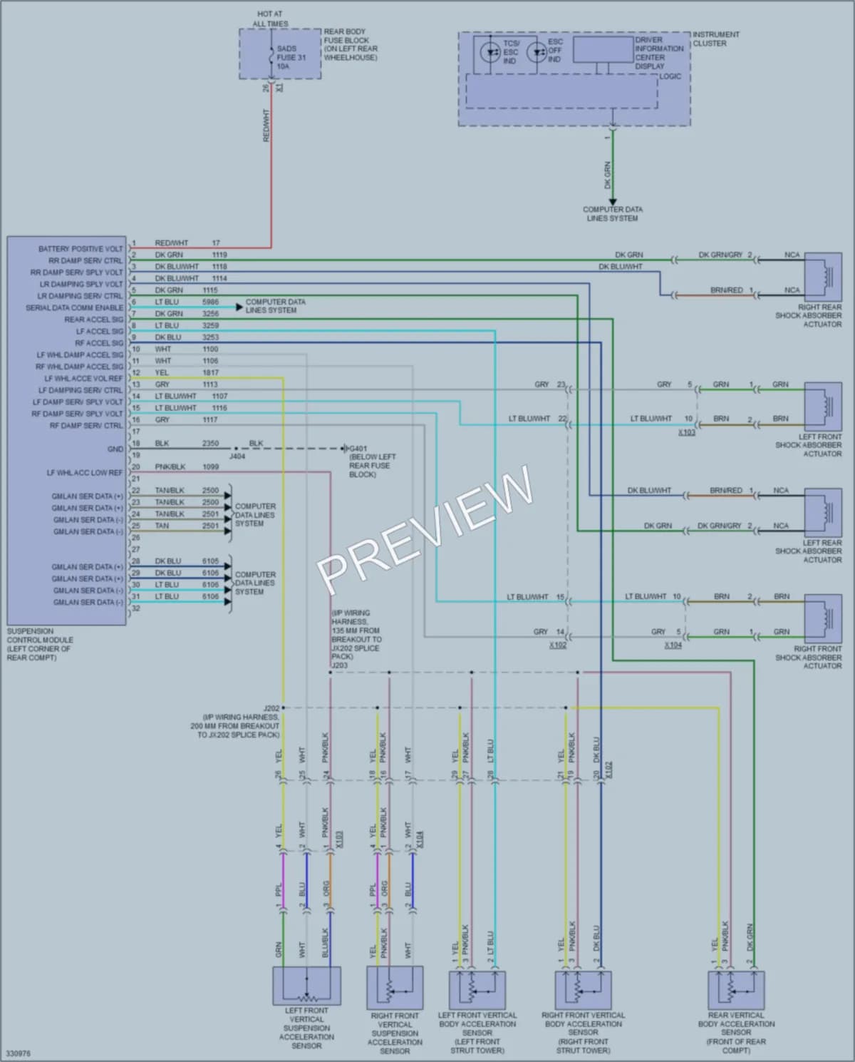 2010 Buick LaCrosse Electronic Suspension wiring diagram preview