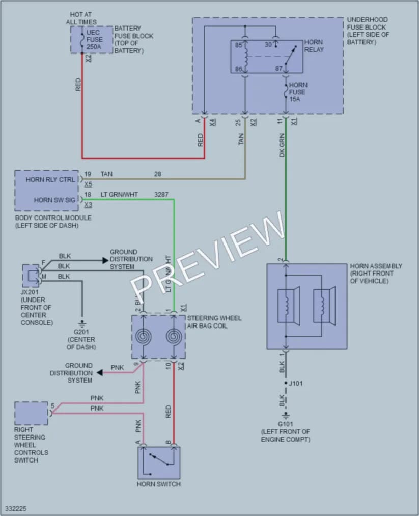 2010 Buick LaCrosse Horn wiring diagram preview