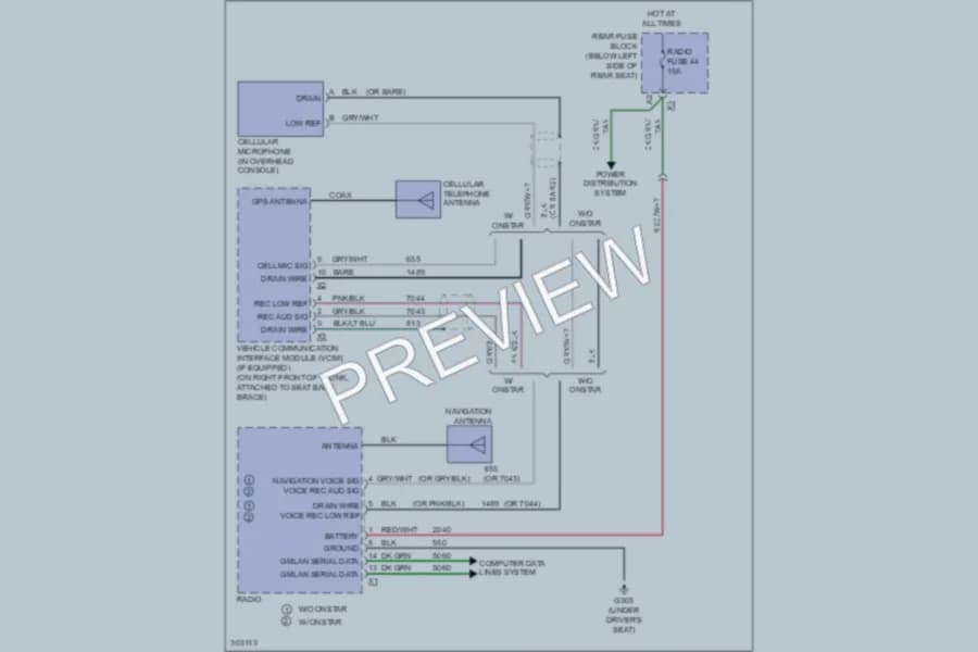 2010 Buick Lucerne Navigation wiring diagram preview