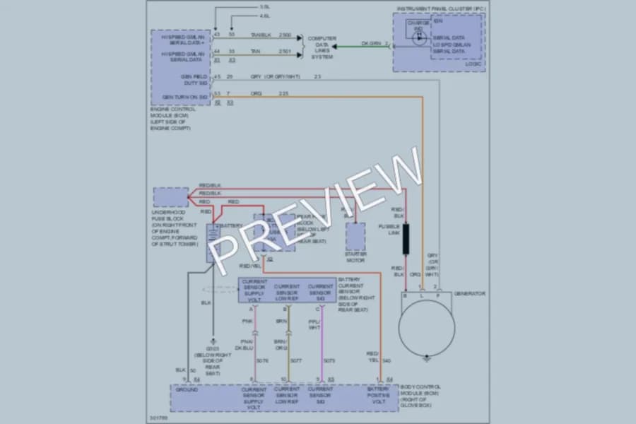 2010 Buick Lucerne Starting Charging wiring diagram preview