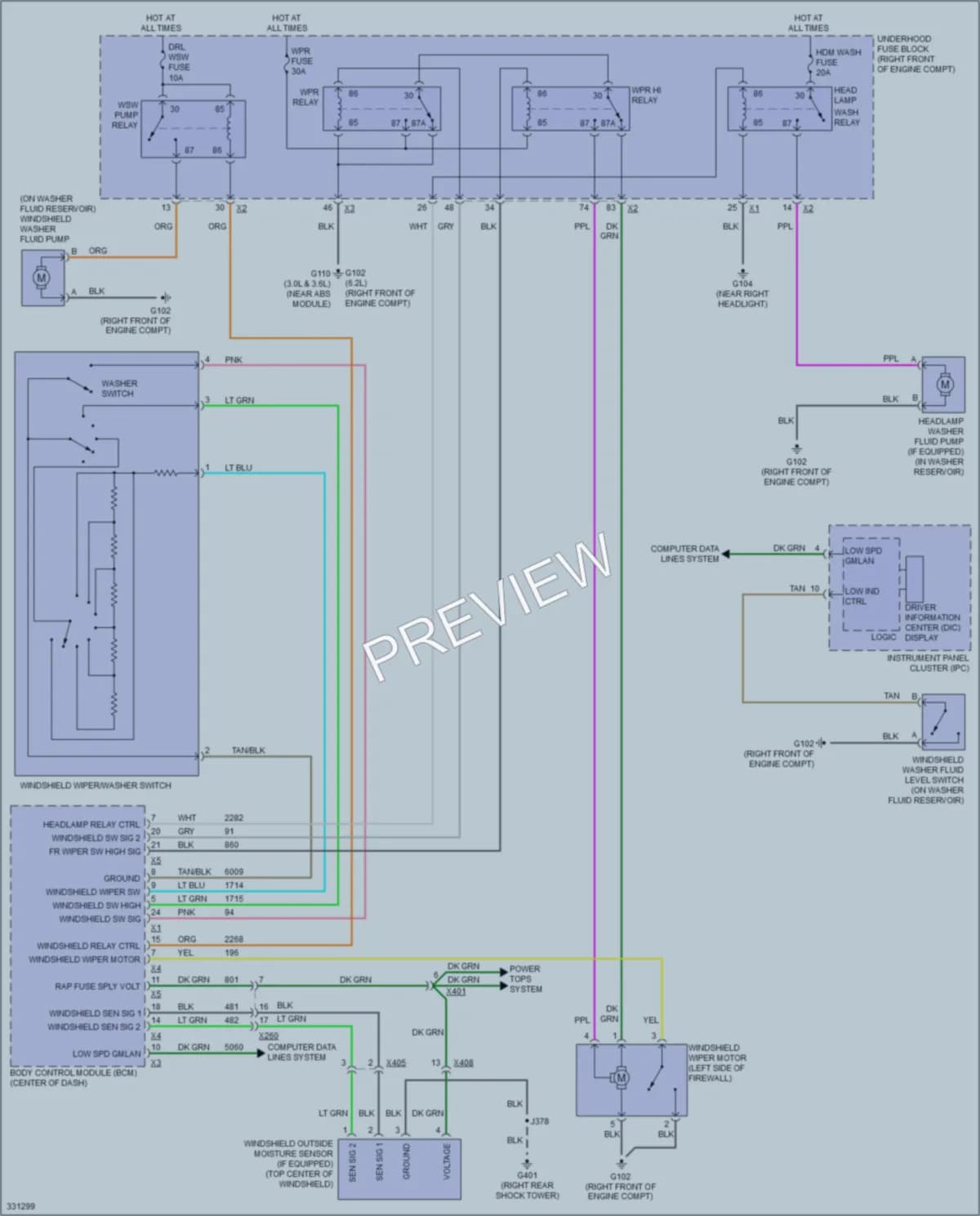2010 Cadillac CTS Wiper Washer wiring diagram preview