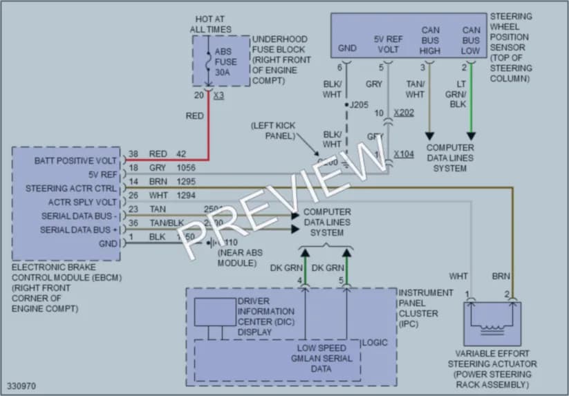 2010 Cadillac CTSV Electronic Power Steering wiring diagram preview
