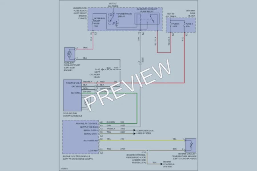 2010 Cadillac SRX Cooling Fan wiring diagram preview