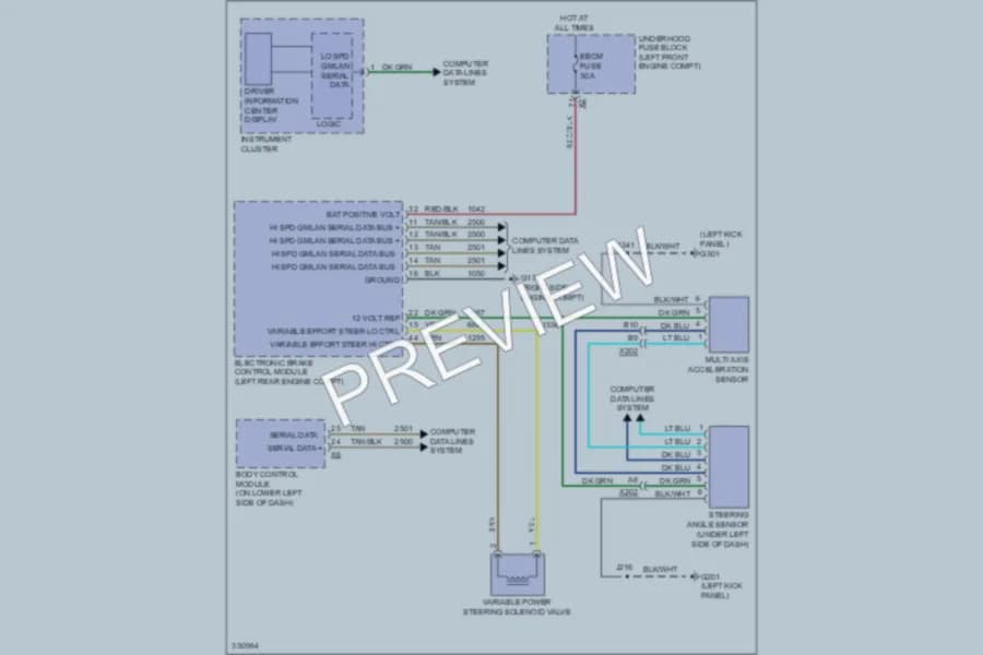 2010 Cadillac SRX Electronic Power Steering wiring diagram preview