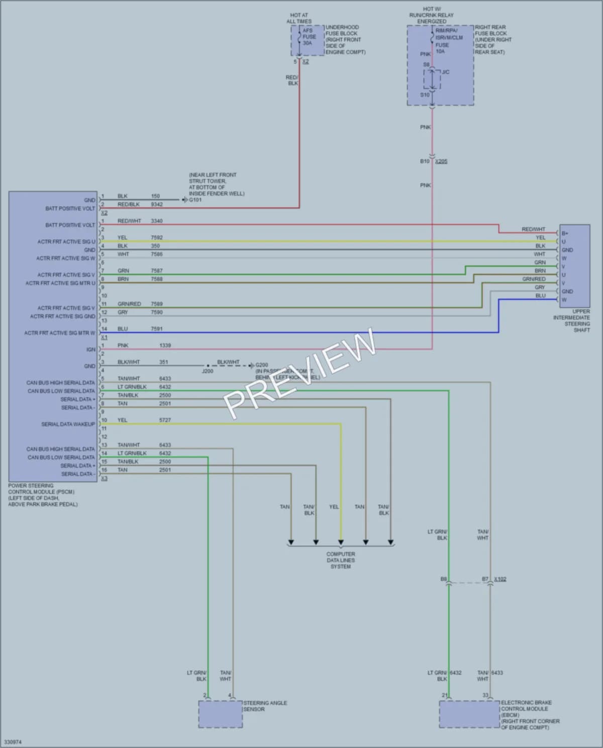 2010 Cadillac STS Electronic Power Steering wiring diagram preview