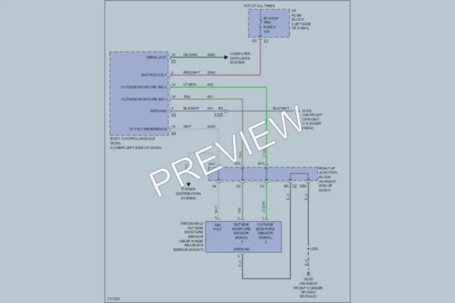 2010 Chevrolet 2500 Hd Wiper Washer wiring diagram preview with protected circuit layout