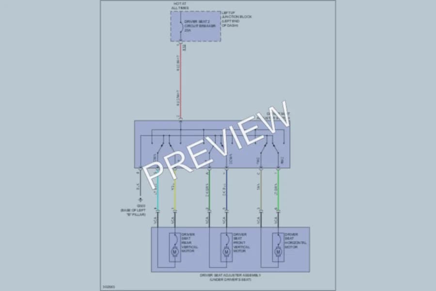 2010 Chevrolet C1500Suburban Power Seats wiring diagram preview