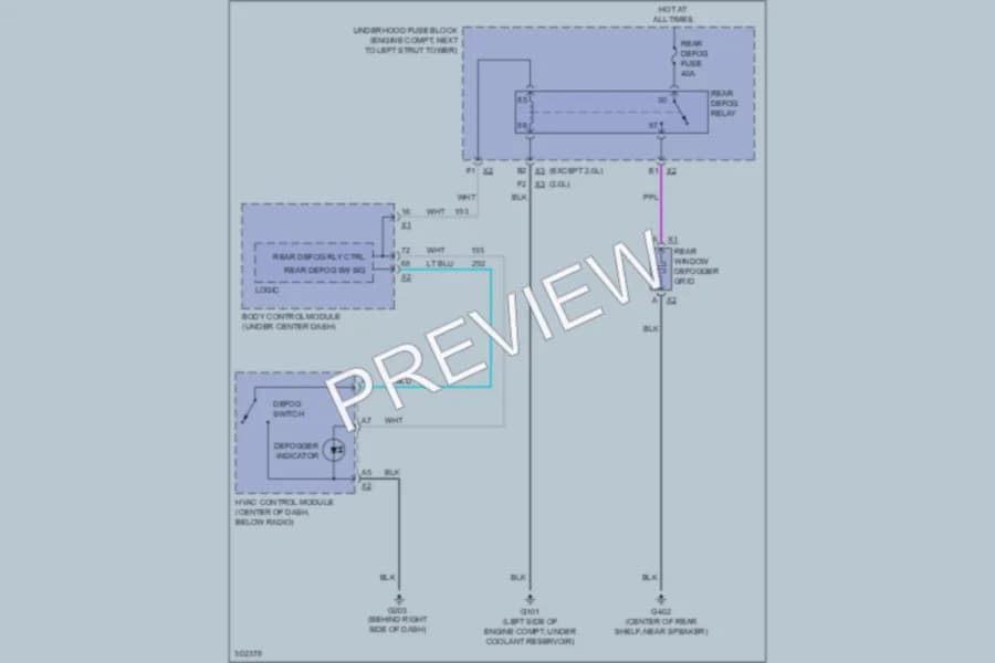 2010 Chevrolet Cobalt Defoggers wiring diagram preview