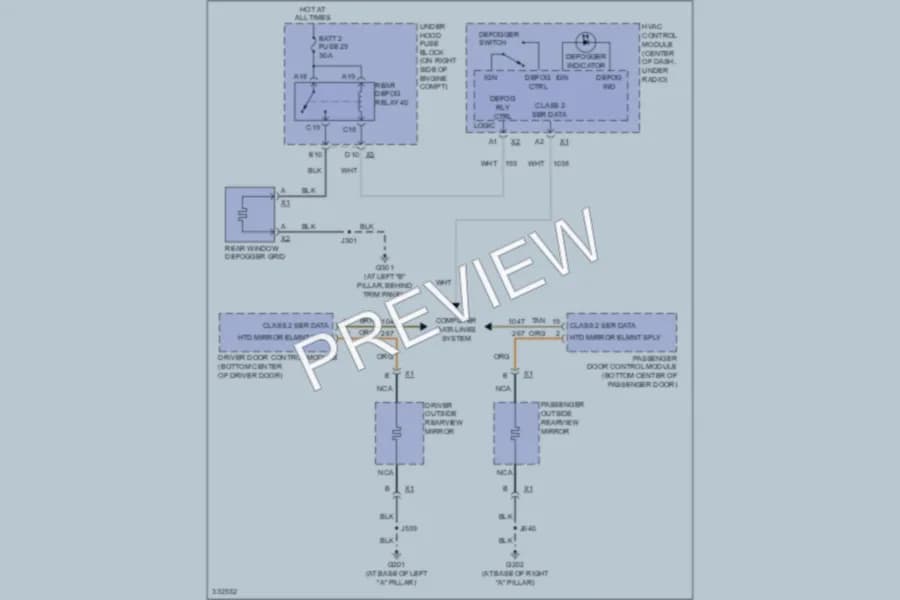 2010 Chevrolet Corvette Defoggers wiring diagram preview