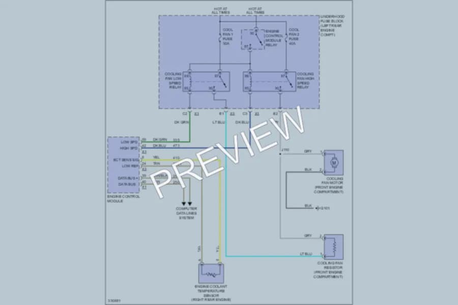 2010 Chevrolet Equinox Cooling Fan wiring diagram preview