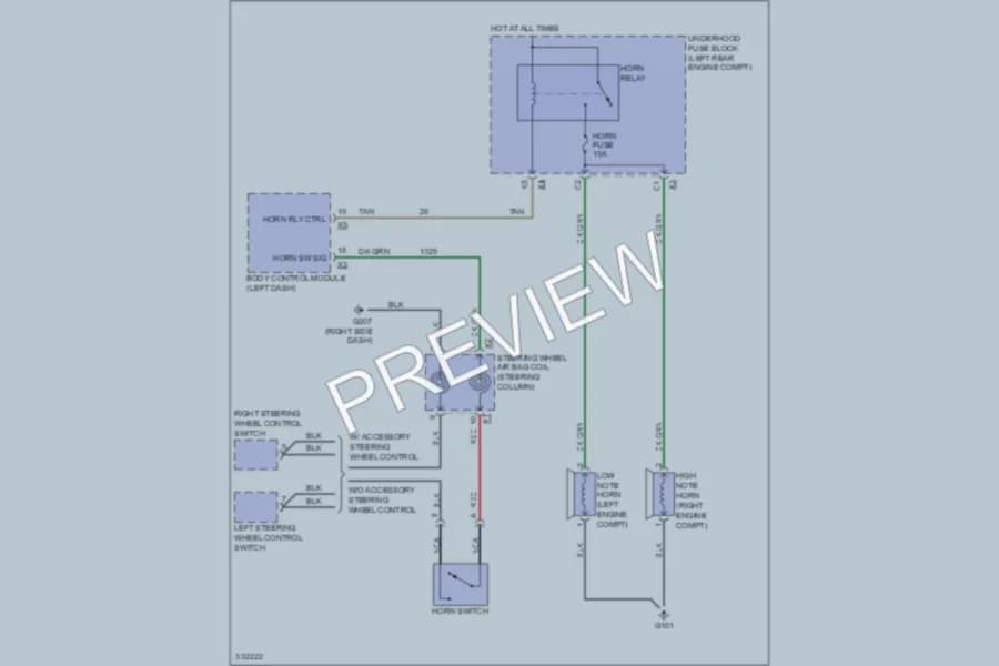 2010 Chevrolet Equinox Horn wiring diagram preview