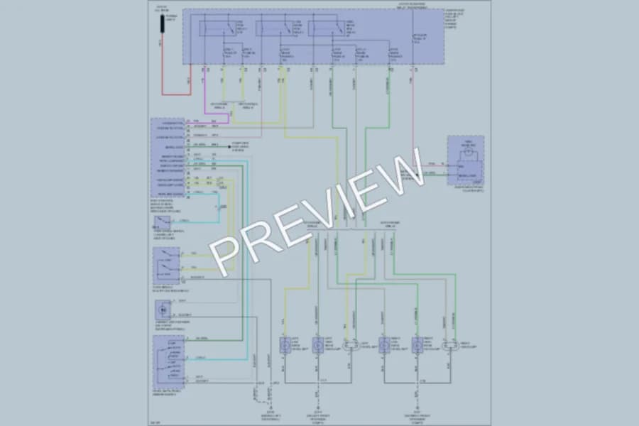 2010 Chevrolet H1500 Headlights wiring diagram preview with protected circuit layout