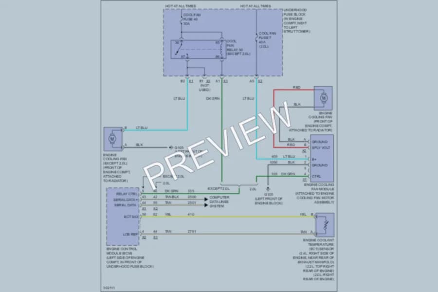 2010 Chevrolet HHR Cooling Fan wiring diagram preview