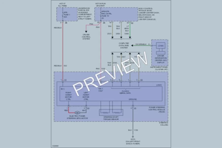2010 Chevrolet HHR Electronic Power Steering wiring diagram preview