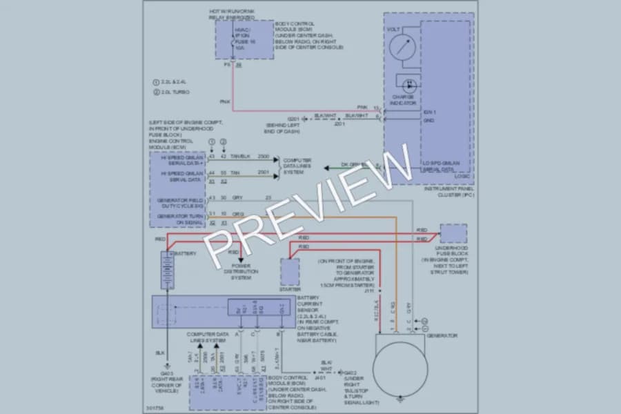 2010 Chevrolet HHR Starting Charging wiring diagram preview