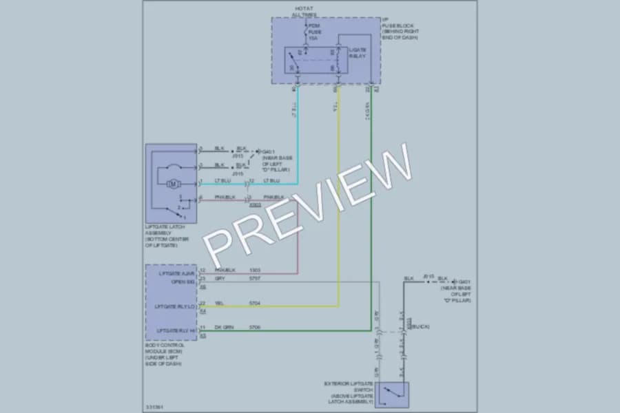 2010 Chevrolet Traverse Trunk Tailgate Fuel Door wiring diagram preview