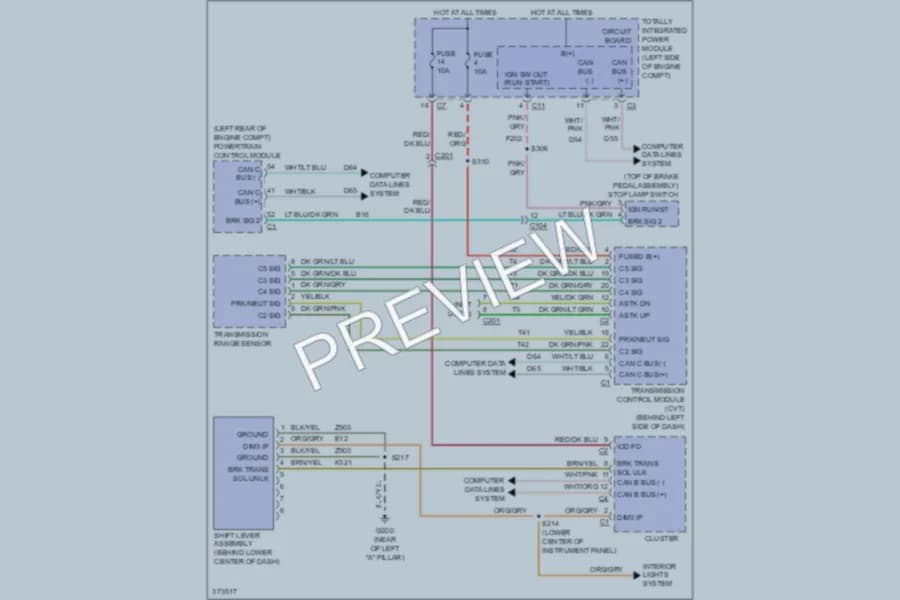2010 Dodge Caliber Shift Interlock wiring diagram preview