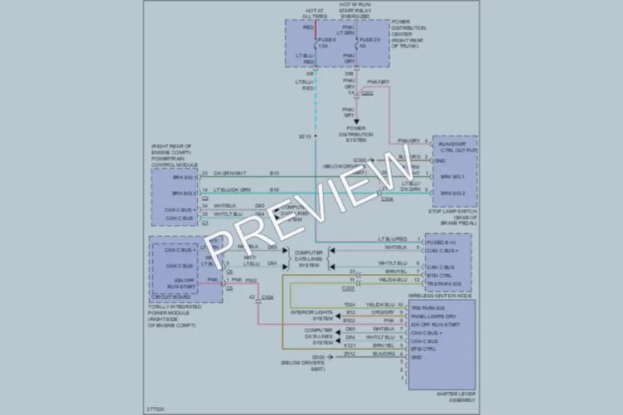 2010 Dodge Challenger Shift Interlock wiring diagram preview