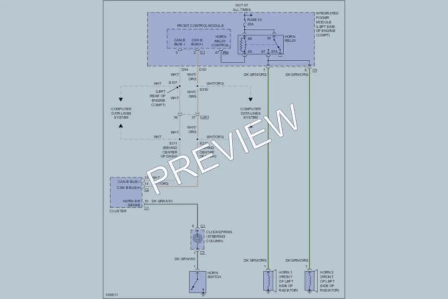 2010 Dodge Dakota Horn wiring diagram preview