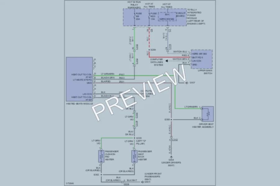 2010 Dodge Journey Power Seats wiring diagram preview