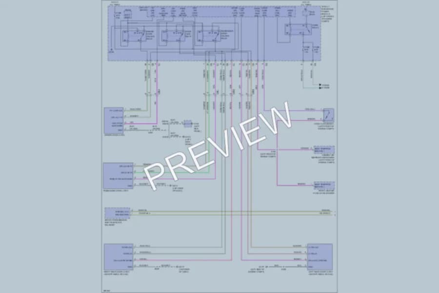 2010 Dodge R1500 Power Door Locks wiring diagram preview with protected circuit layout