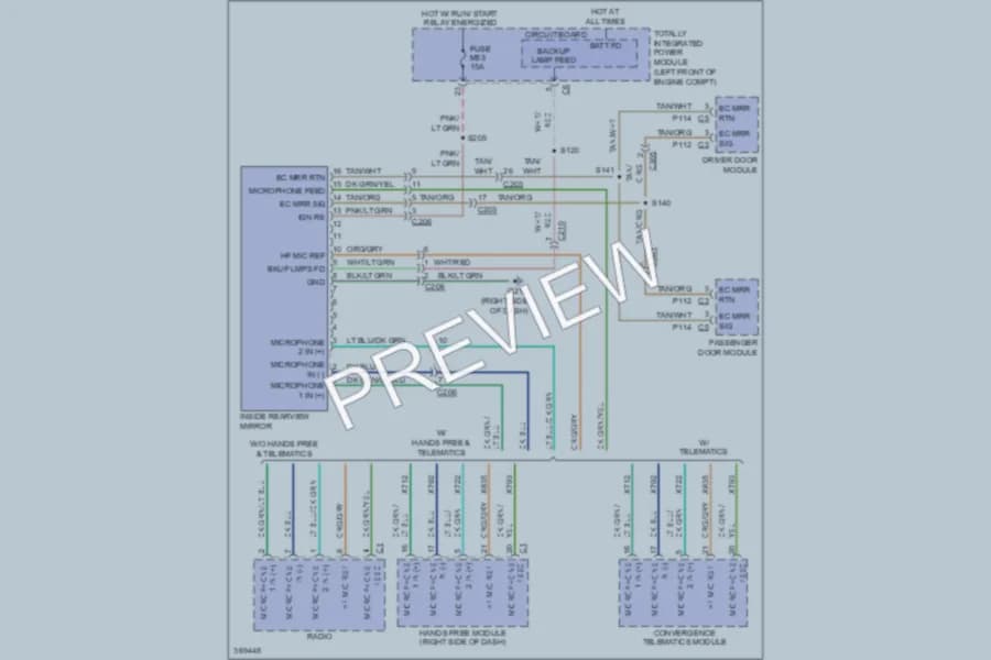 2010 Dodge R2500 Power Mirrors wiring diagram preview with protected circuit layout