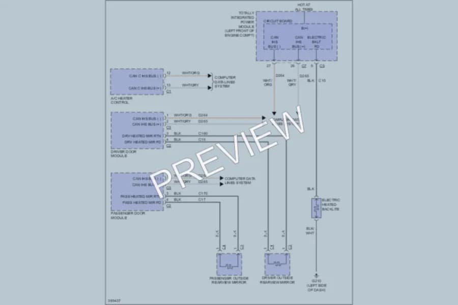 2010 Dodge R3500 Defoggers wiring diagram preview with protected circuit layout