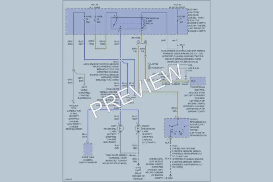 2010 Ford E150 Exterior Lights wiring diagram preview with protected circuit layout