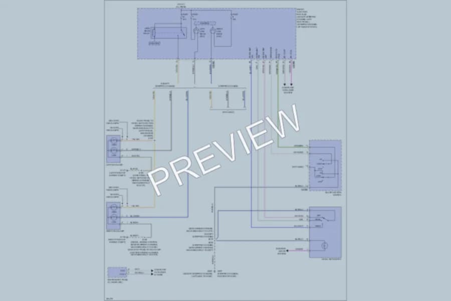 2010 Ford E150 Headlights wiring diagram preview with protected circuit layout