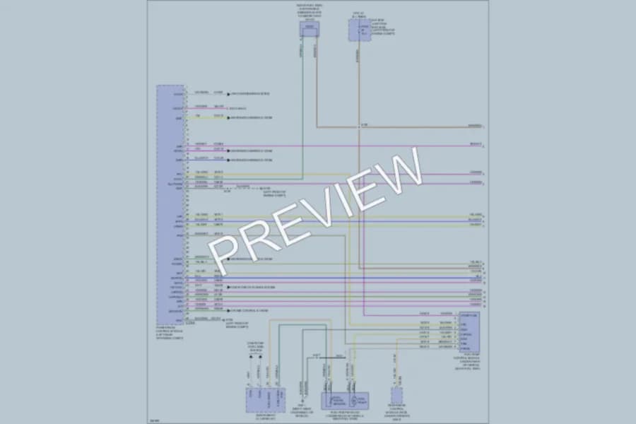 2010 Ford E250 Engine Performance wiring diagram preview with protected circuit layout