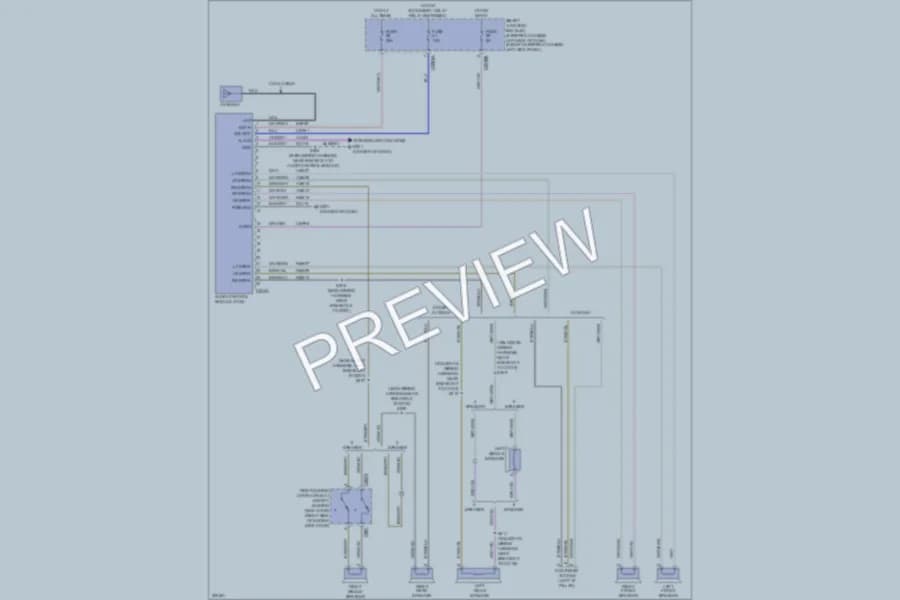 2010 Ford E250 Radio wiring diagram preview with protected circuit layout