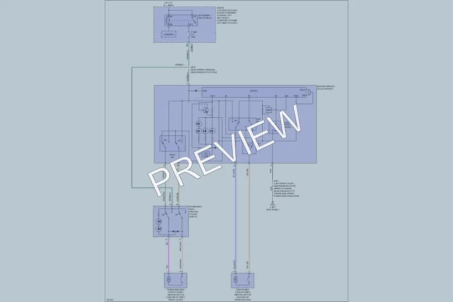 2010 Ford E350 Super Duty Power Windows wiring diagram preview with protected circuit layout
