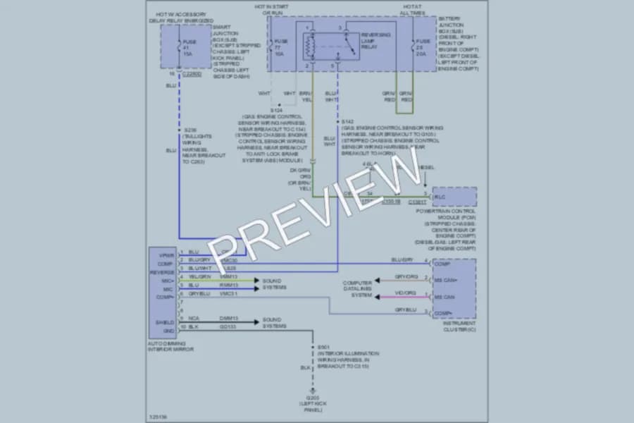 2010 Ford E450Econoline Power Mirrors wiring diagram preview
