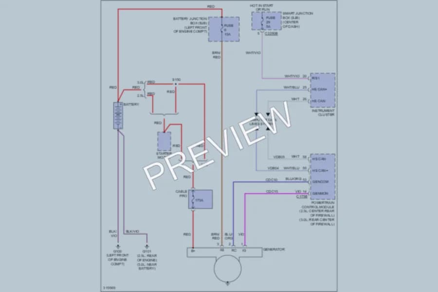 2010 Ford Escape Starting Charging wiring diagram preview