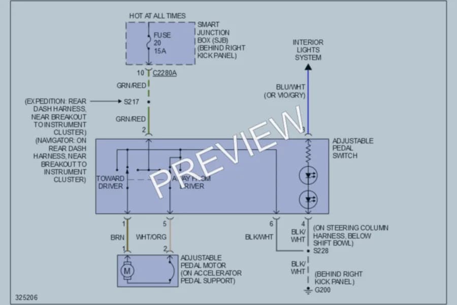 2010 Ford ExpeditionEL Power Seats wiring diagram preview