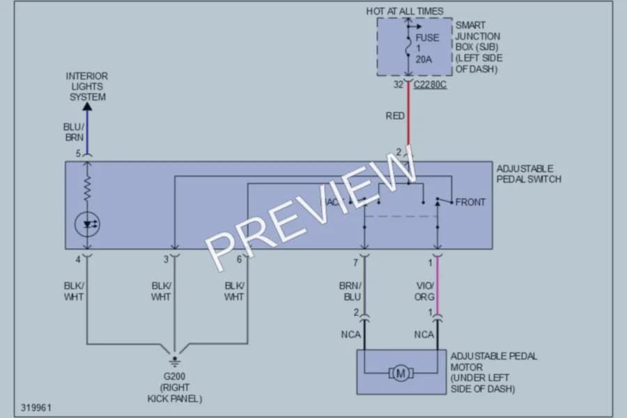 2010 Ford Explorer Power Seats wiring diagram preview