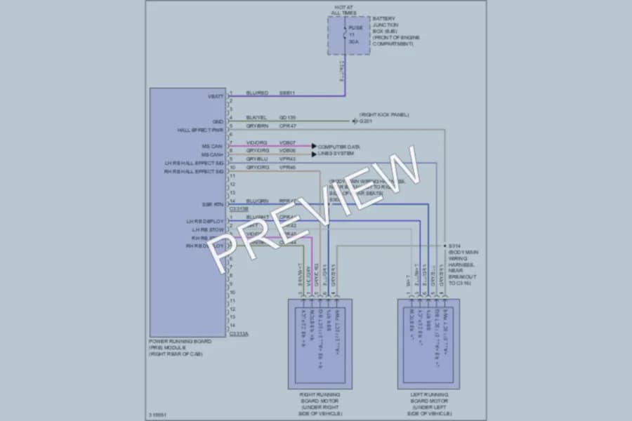 2010 Ford F150 Trunk Tailgate Fuel Door wiring diagram preview with protected circuit layout
