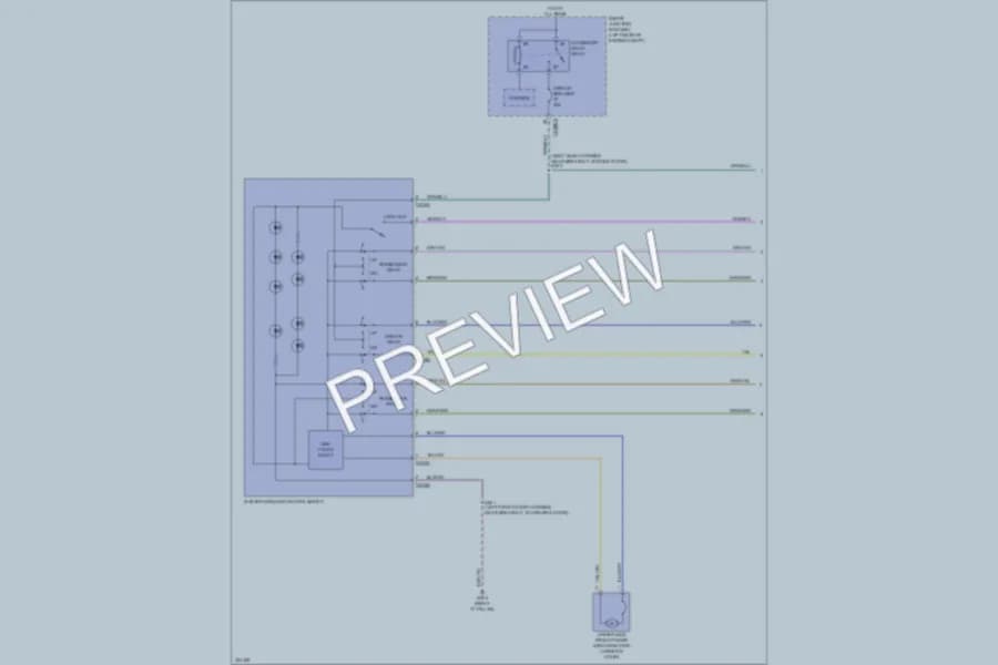 2010 Ford F250 Super Duty Power Windows wiring diagram preview with protected circuit layout