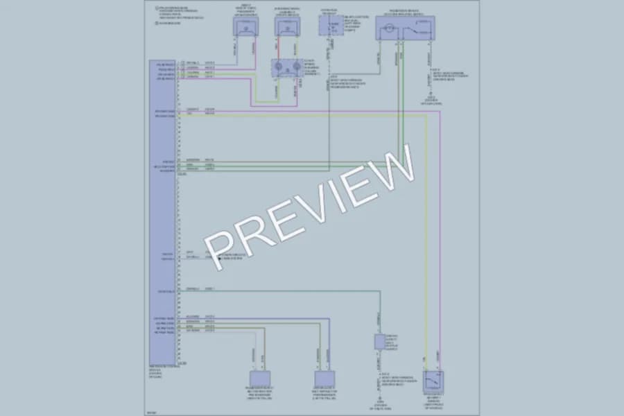 2010 Ford F250 Super Duty Supplemental Restraints wiring diagram preview with protected circuit layout