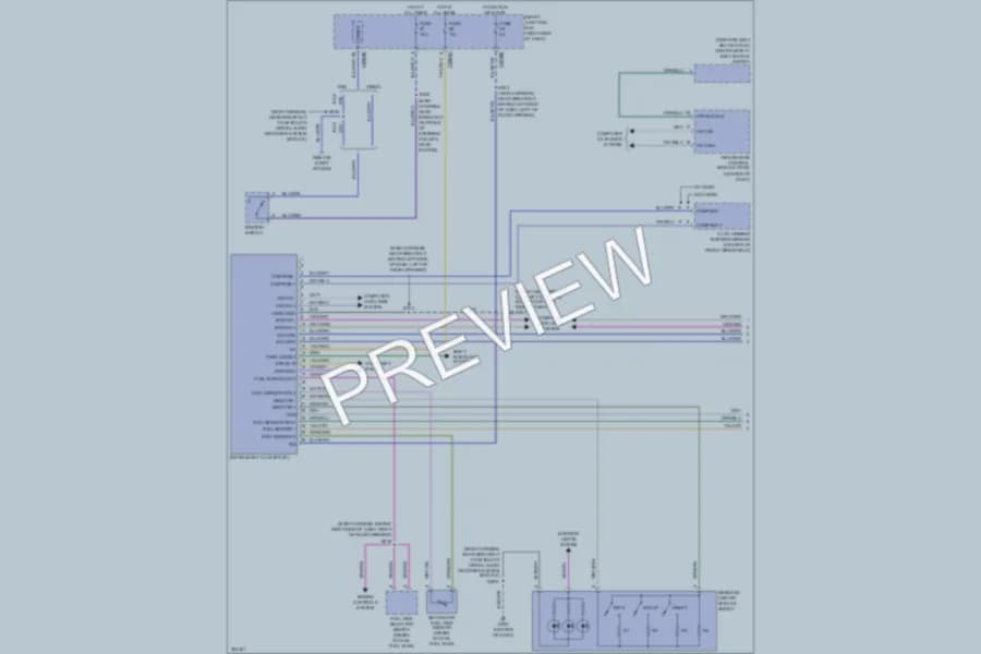 2010 Ford F350 Super Duty Instrument Cluster wiring diagram preview with protected circuit layout