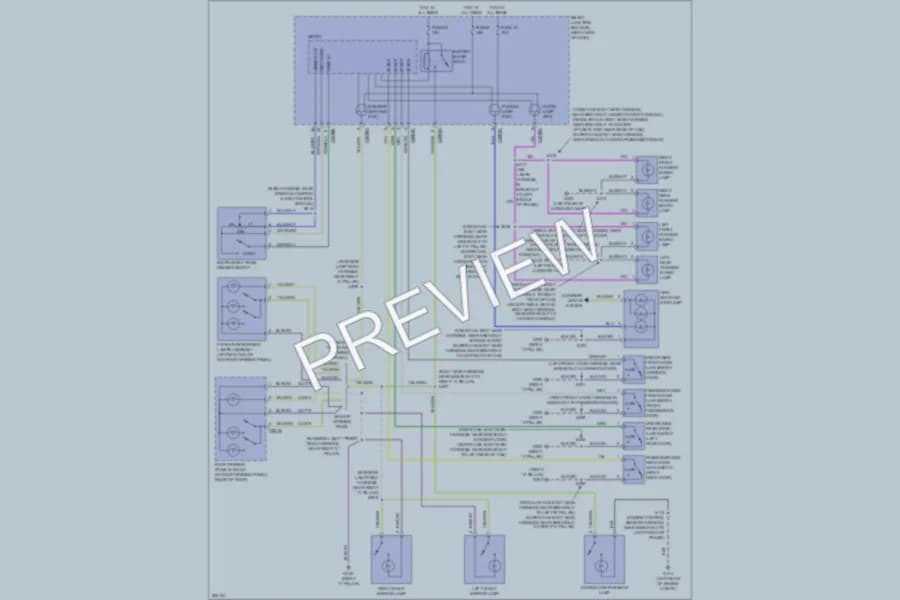 2010 Ford F350 Super Duty Interior Lights wiring diagram preview with protected circuit layout