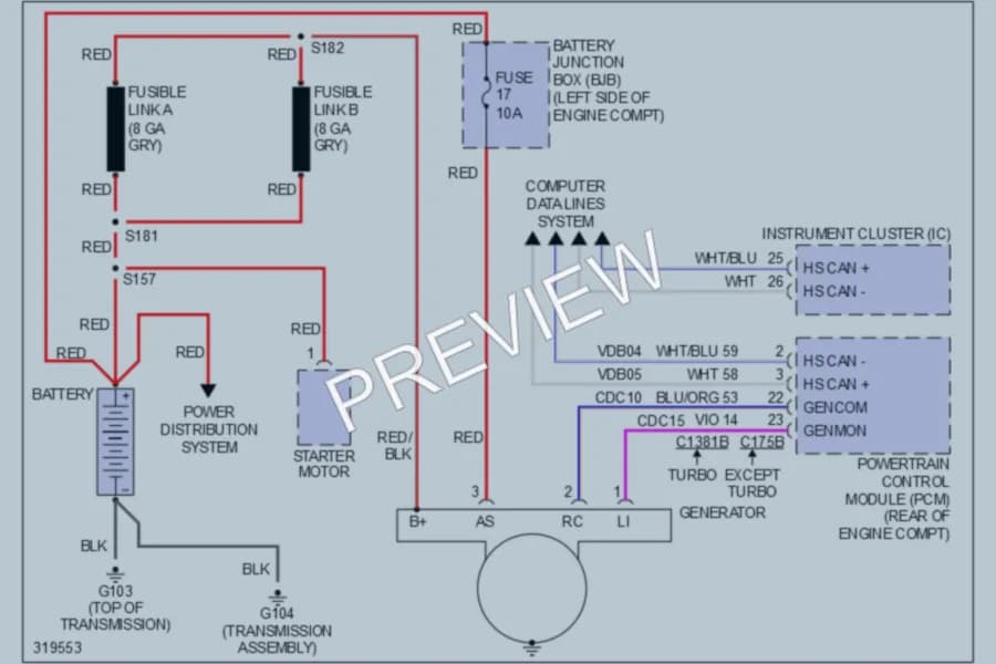 2010 Ford Flex Starting Charging wiring diagram preview
