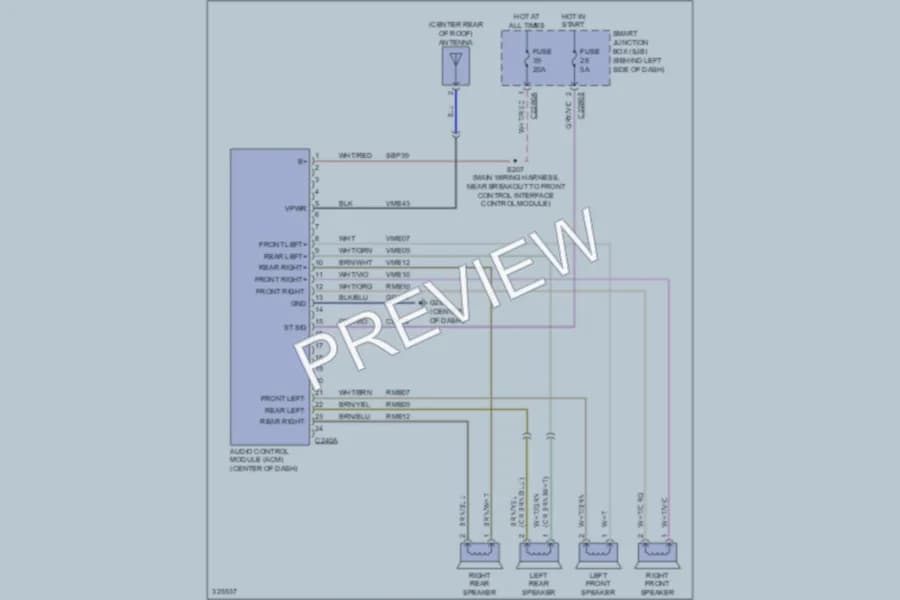 2010 Ford Focus Radio wiring diagram preview