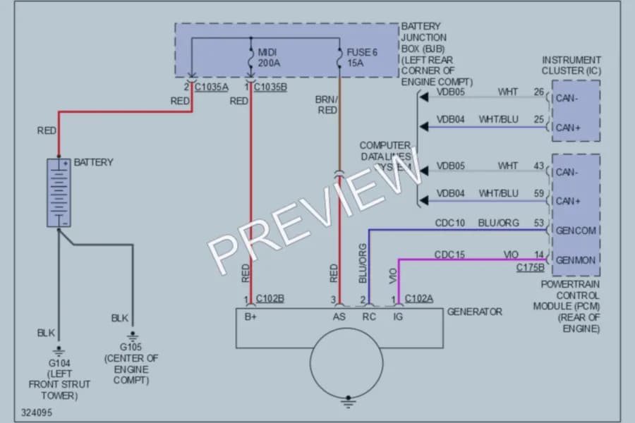 2010 Ford Focus Starting Charging wiring diagram preview