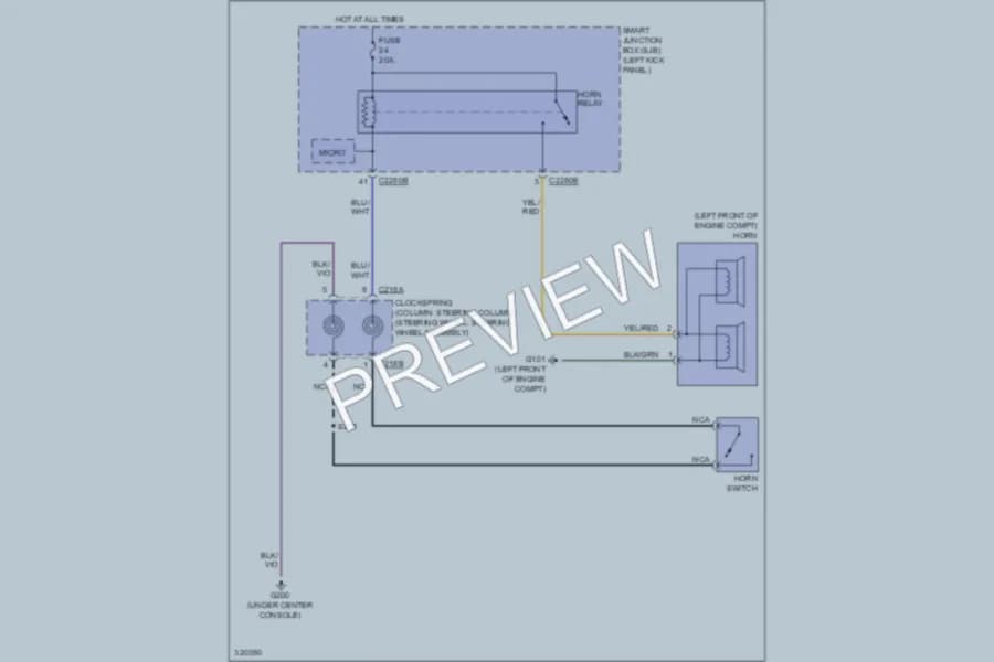 2010 Ford Taurus Horn wiring diagram preview