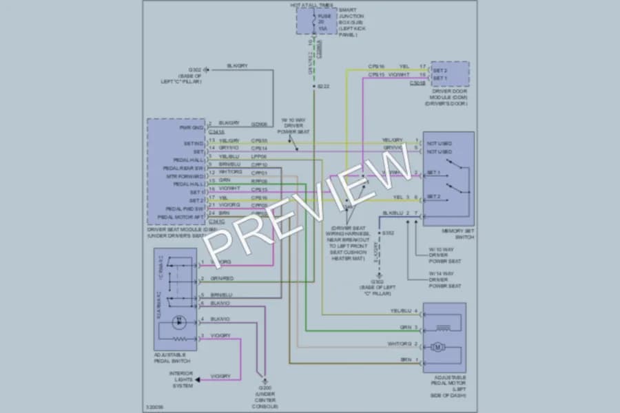 2010 Ford Taurus Memory Systems wiring diagram preview