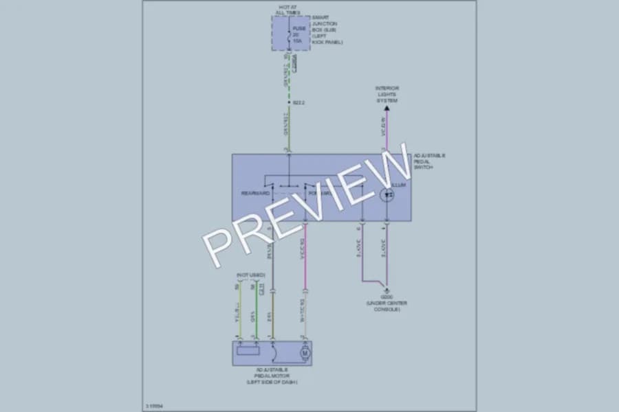 2010 Ford Taurus Power Seats wiring diagram preview