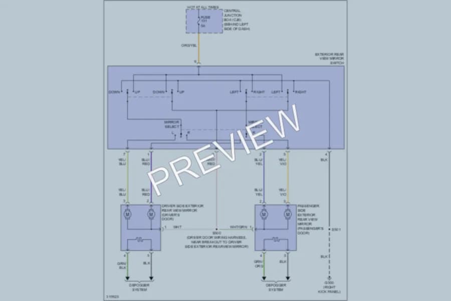 2010 Ford TransitConnect Power Mirrors wiring diagram preview